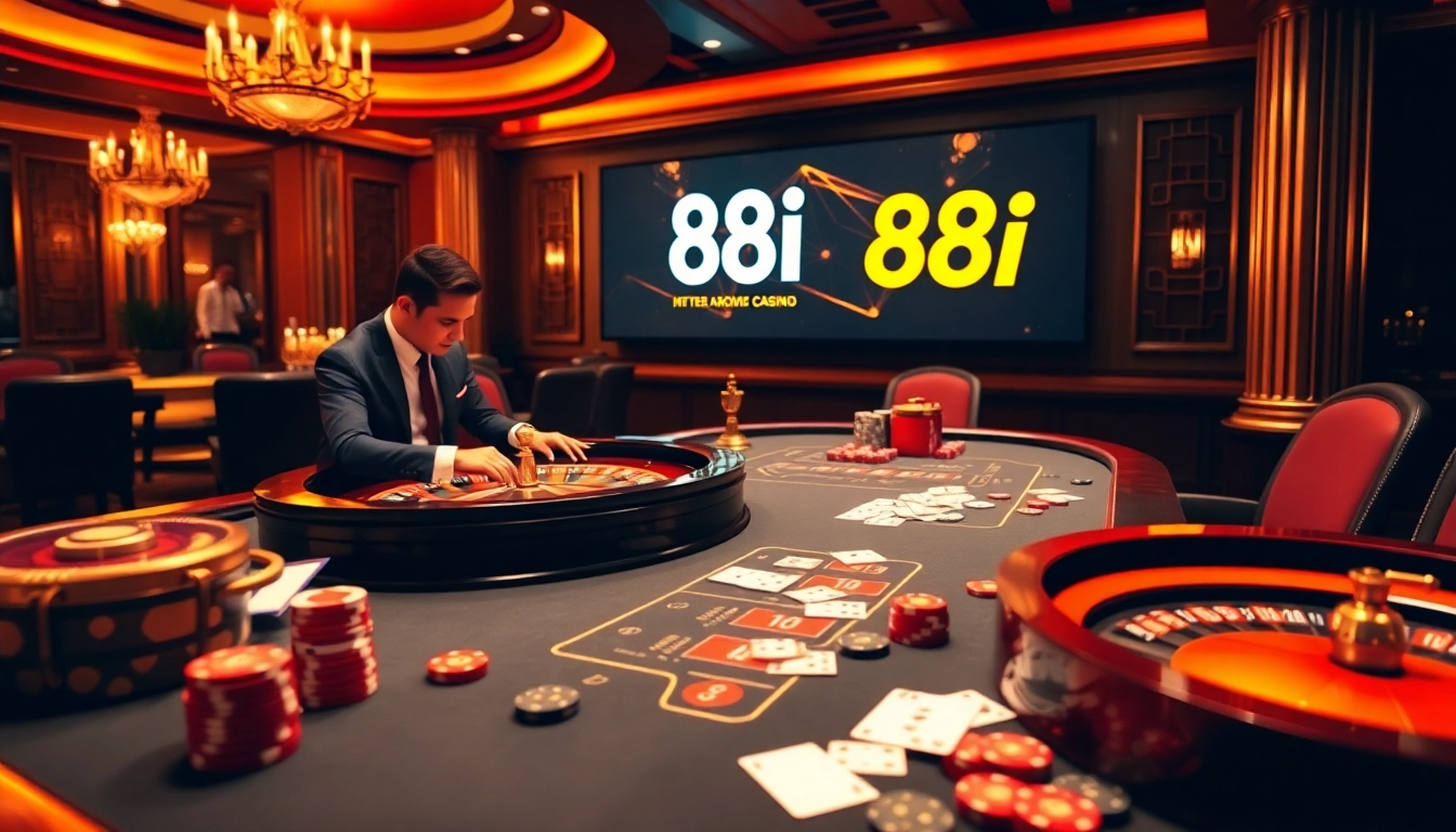 Players engaged in thrilling games at 88i's luxurious online casino setup.